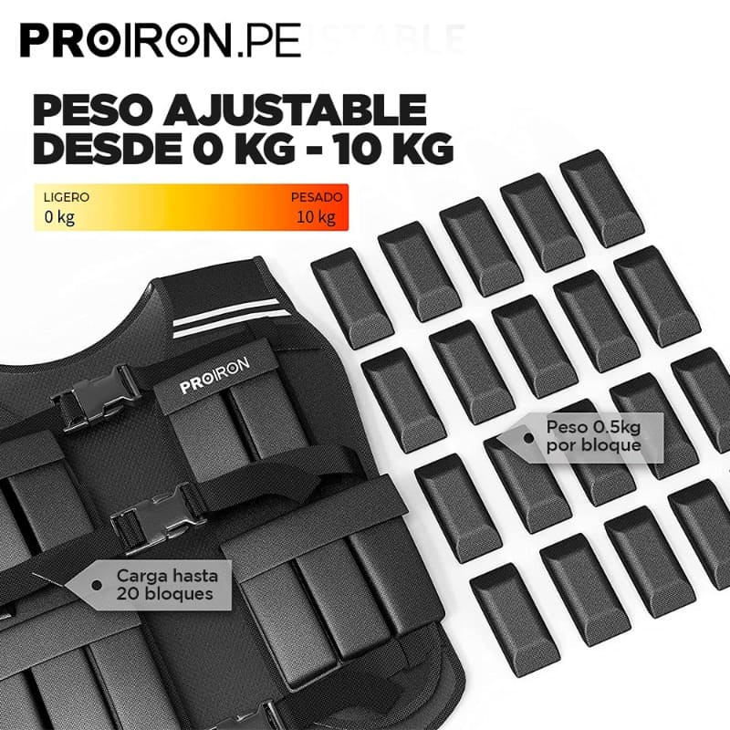 CHALECO CON PESO AJUSTABLE - PROIRON PERU