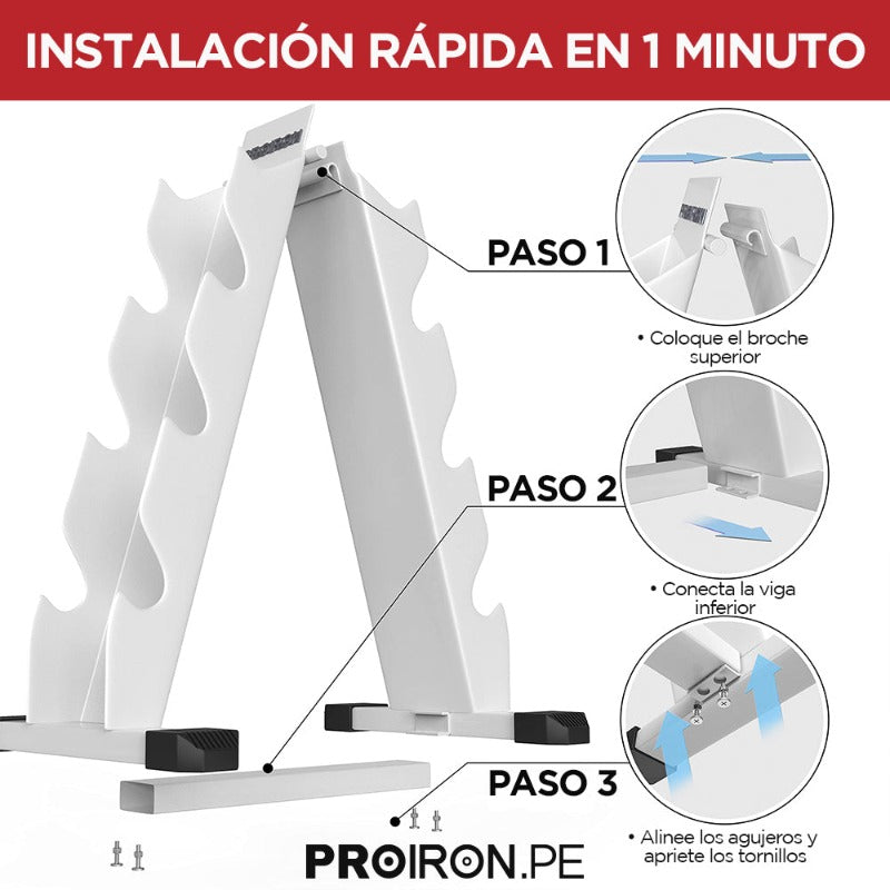 SETS DE HEXAGONALES DE CAUCHO + RACK - PROIRON PERU