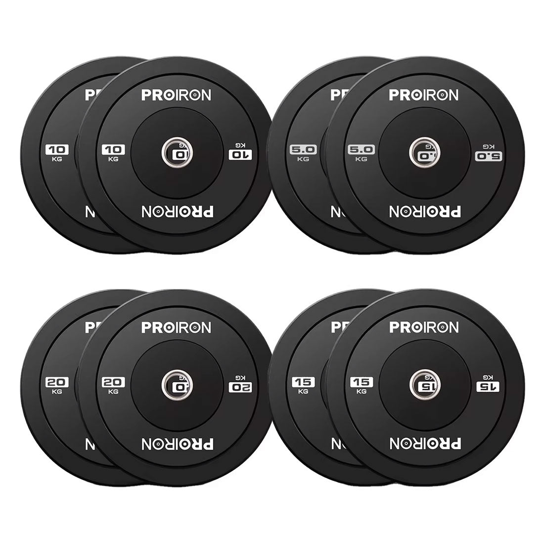 Set de 100KG de Discos Olímpicos Bumpers Negros