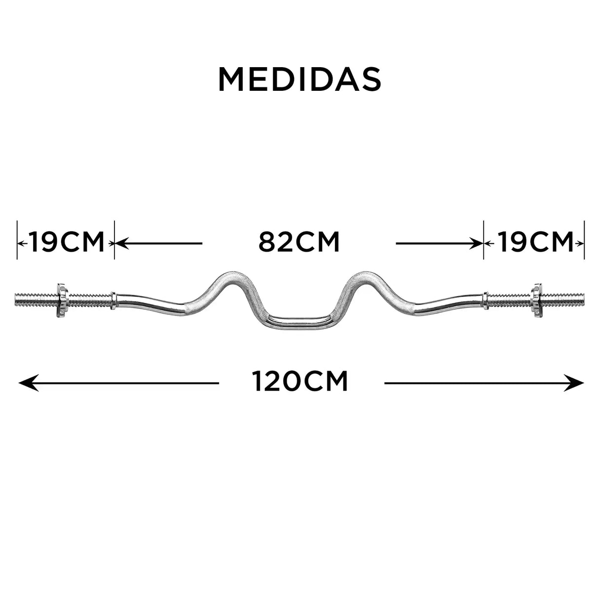 Barra Pre Olímpica Super Curva Z 100kg - 25mm - 120cm