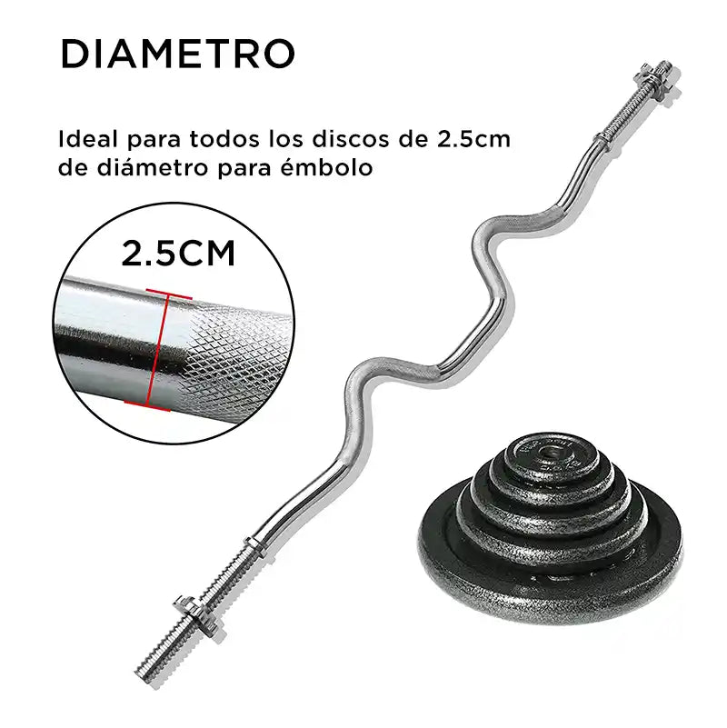 Barra Pre Olímpica Super Curva Z 100kg - 25mm - 120cm