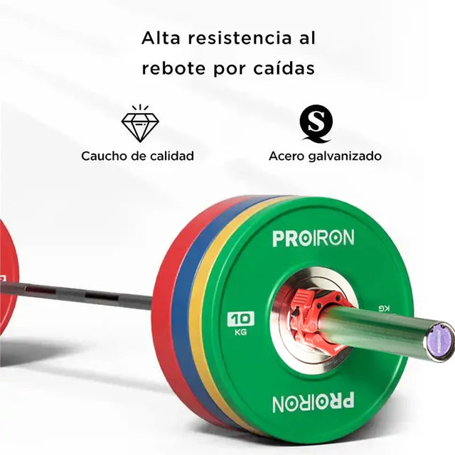 Discos Olímpicos Calibrados para Powerlifting de Caucho (Par)