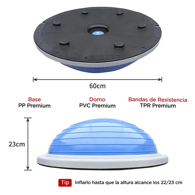 BOSU (Balance Trainer) Pelota de Equilibrio 60CM