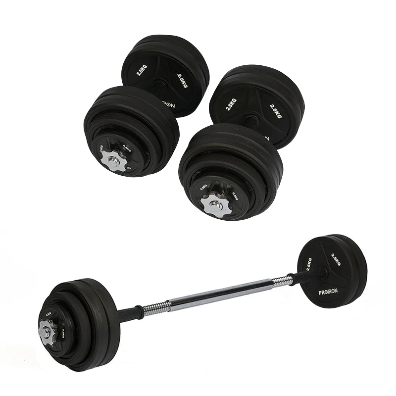 Juego de Mancuernas de Caucho Ajustable