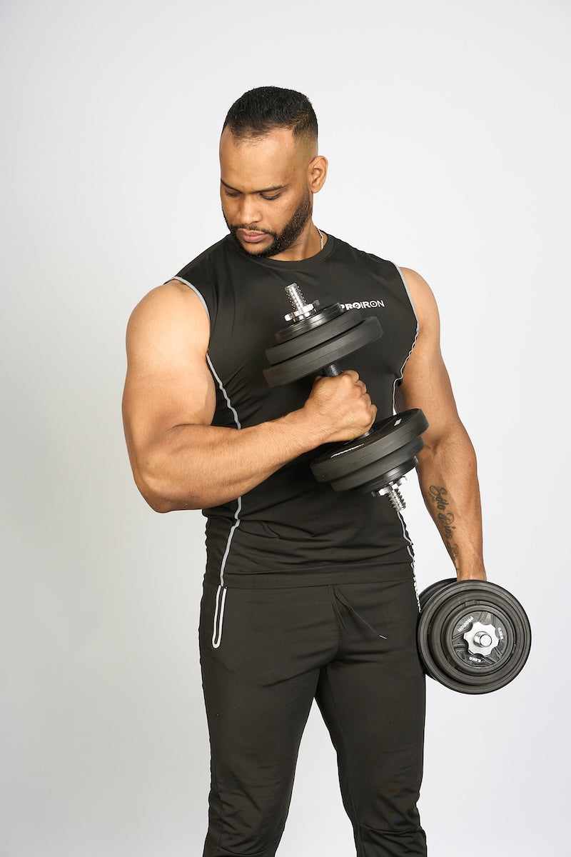 Juego de Mancuernas de Caucho Ajustable