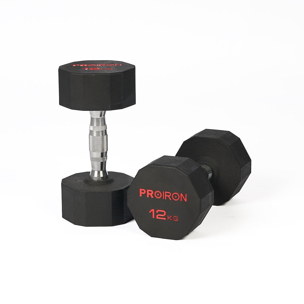 Mancuernas de Caucho Dodecagonal (Par)