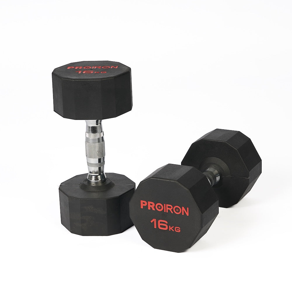 Mancuernas de Caucho Dodecagonal (Par)