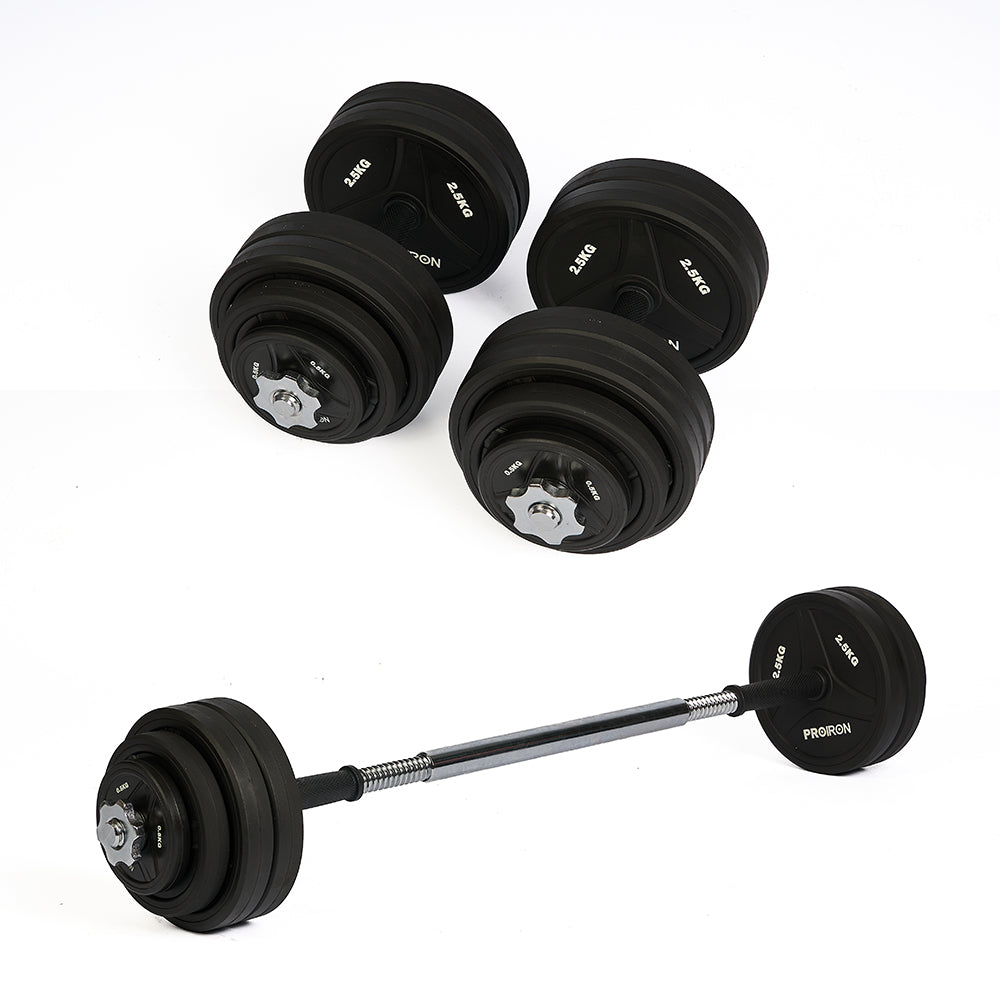 Juego de Mancuernas de Caucho Ajustable