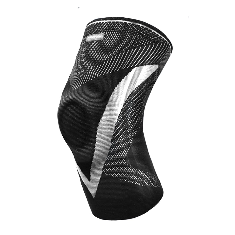 Rodillera de Compresión con Gel y Estabilizadores en V Negro con Gris
