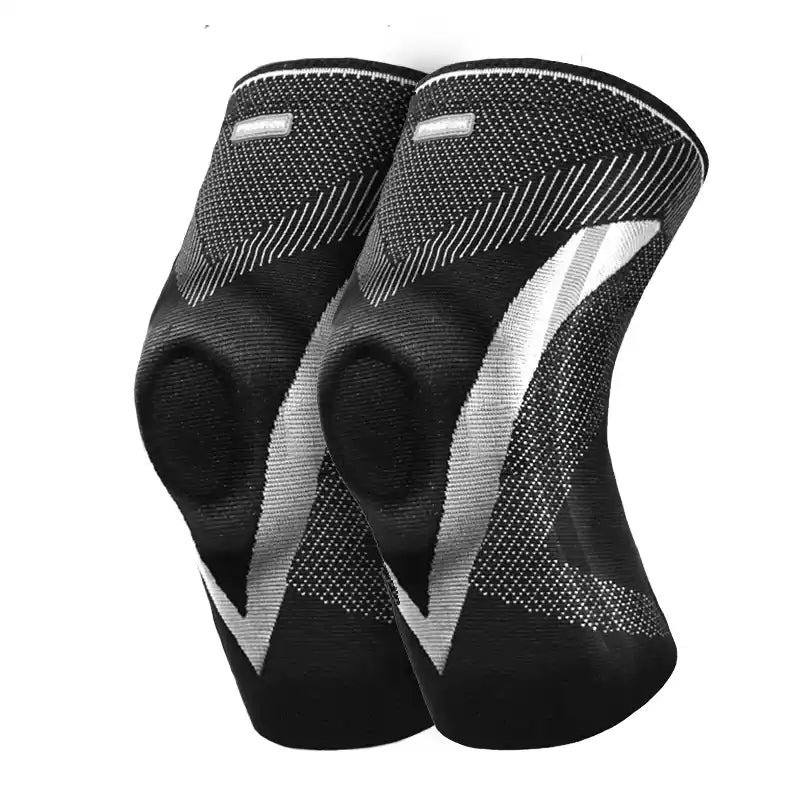 Rodillera de Compresión con Gel y Estabilizadores en V Negro con Gris