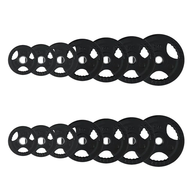 Disco Olímpico de Caucho Tri Agarre (Par)