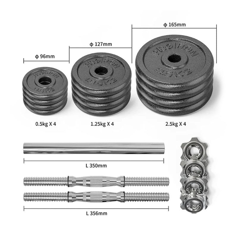 Set Home Gym PRO (Banca PRO -I + Juego de Mancuernas de Hierro Fundido Ajustable)