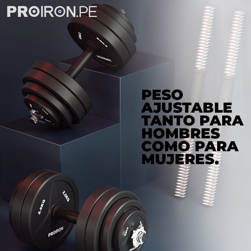 JUEGO DE MANCUERNAS DE CAUCHO AJUSTABLE - PROIRON PERU