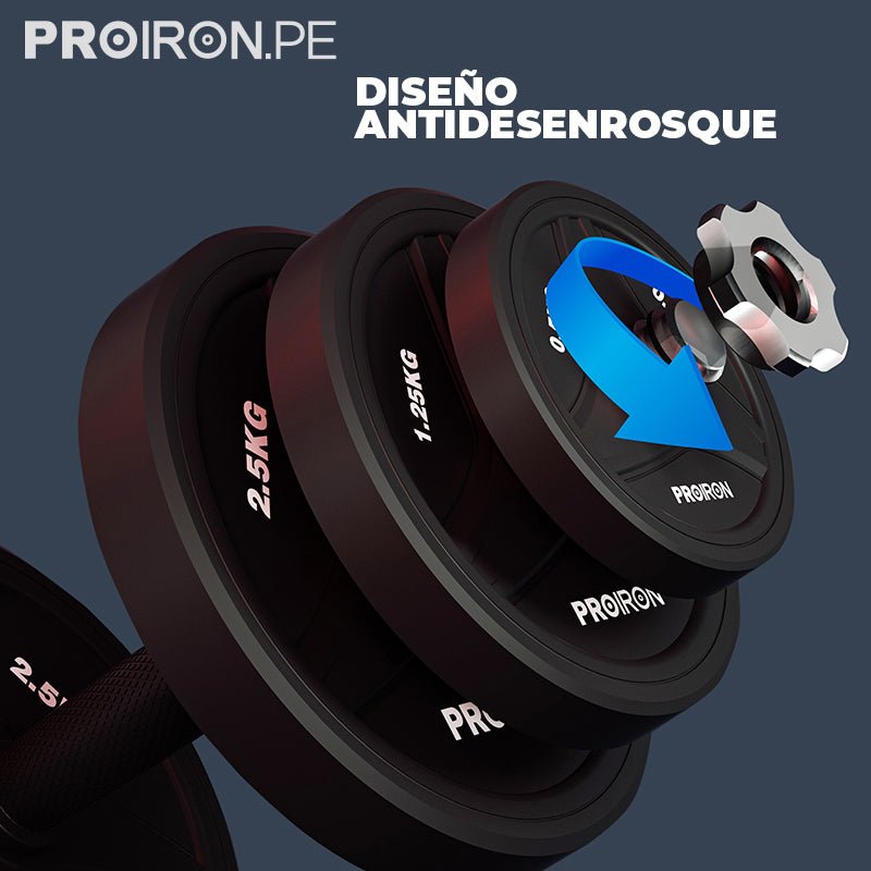 JUEGO DE MANCUERNAS DE CAUCHO AJUSTABLE - PROIRON PERU