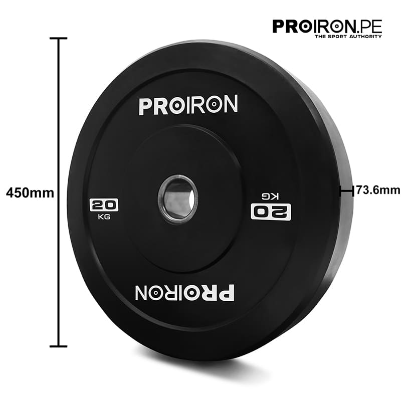 DISCOS OLIMPICOS BUMPER NEGROS PROIRON (PAR) - PROIRON PERU