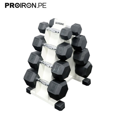 SETS DE HEXAGONALES DE CAUCHO + RACK - PROIRON PERU