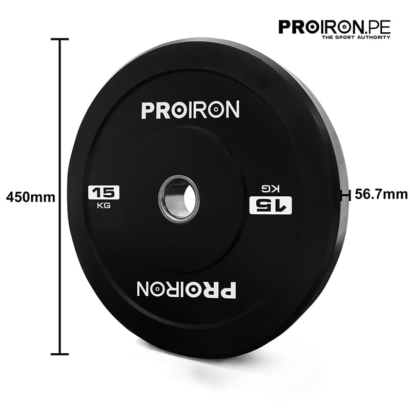 DISCOS OLIMPICOS BUMPER NEGROS PROIRON (PAR) - PROIRON PERU