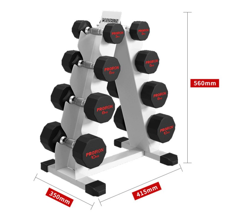 SETS DE DODECAGONALES DE CAUCHO + RACK - PROIRON PERU