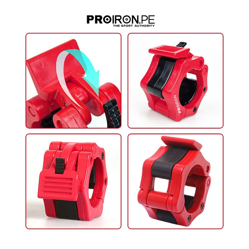 PAR DE COLLARINES DE SEGURIDAD PARA BARRA PROIRON - ROJO - PROIRON PERU