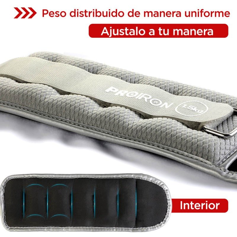 PESAS TOBILLERAS Y MUÑEQUERAS AJUSTABLES - PROIRON PERU