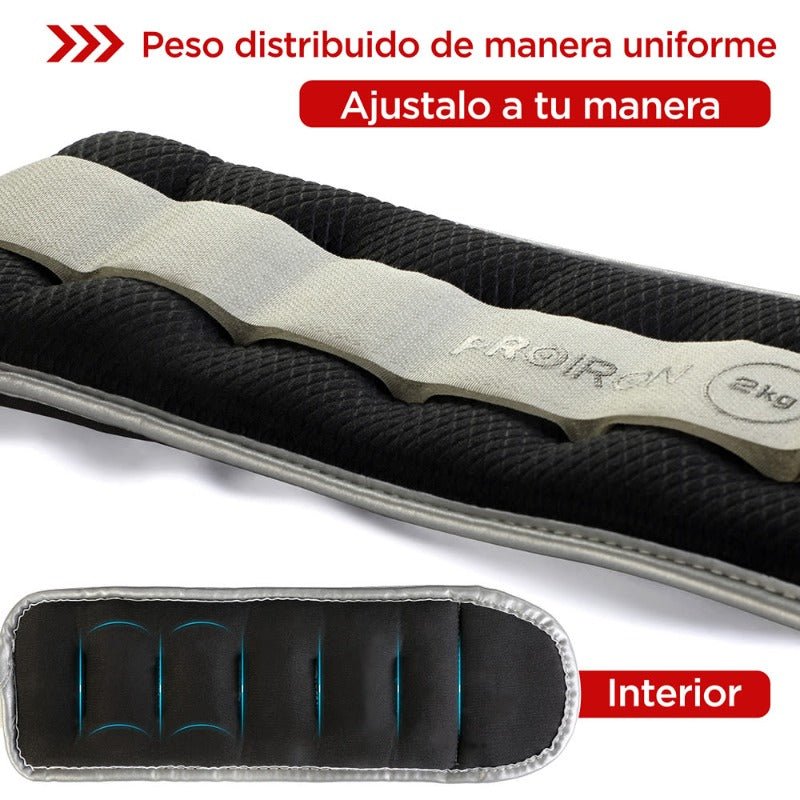 PESAS TOBILLERAS Y MUÑEQUERAS AJUSTABLES - PROIRON PERU