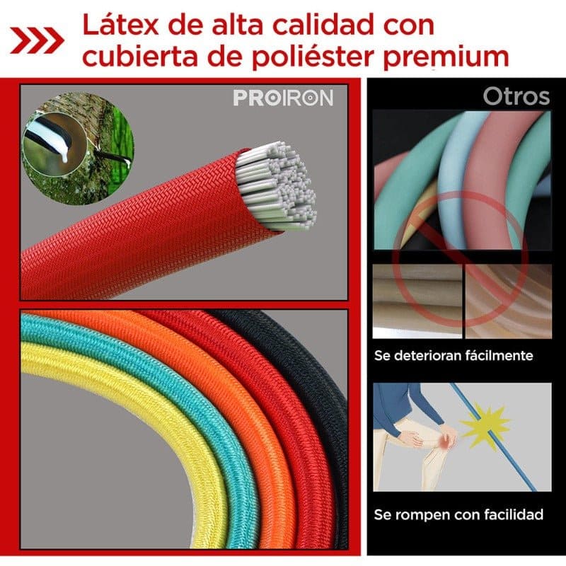 SET DE 5 LIGAS DE RESISTENCIA TUBULARES - PROIRON PERU
