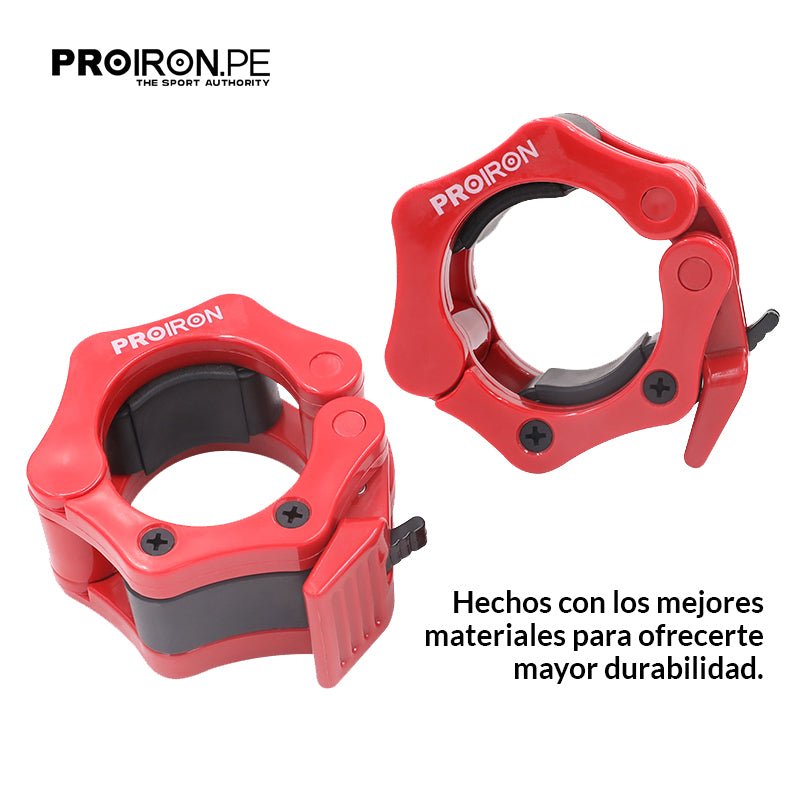PAR DE COLLARINES DE SEGURIDAD PARA BARRA PROIRON - ROJO - PROIRON PERU