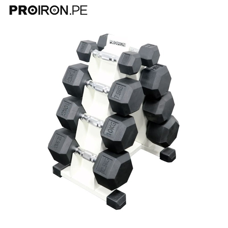 SETS DE HEXAGONALES DE CAUCHO + RACK - PROIRON PERU