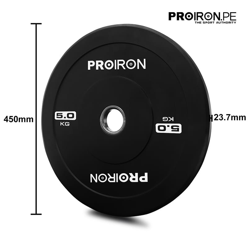 DISCOS OLIMPICOS BUMPER NEGROS PROIRON (PAR) - PROIRON PERU