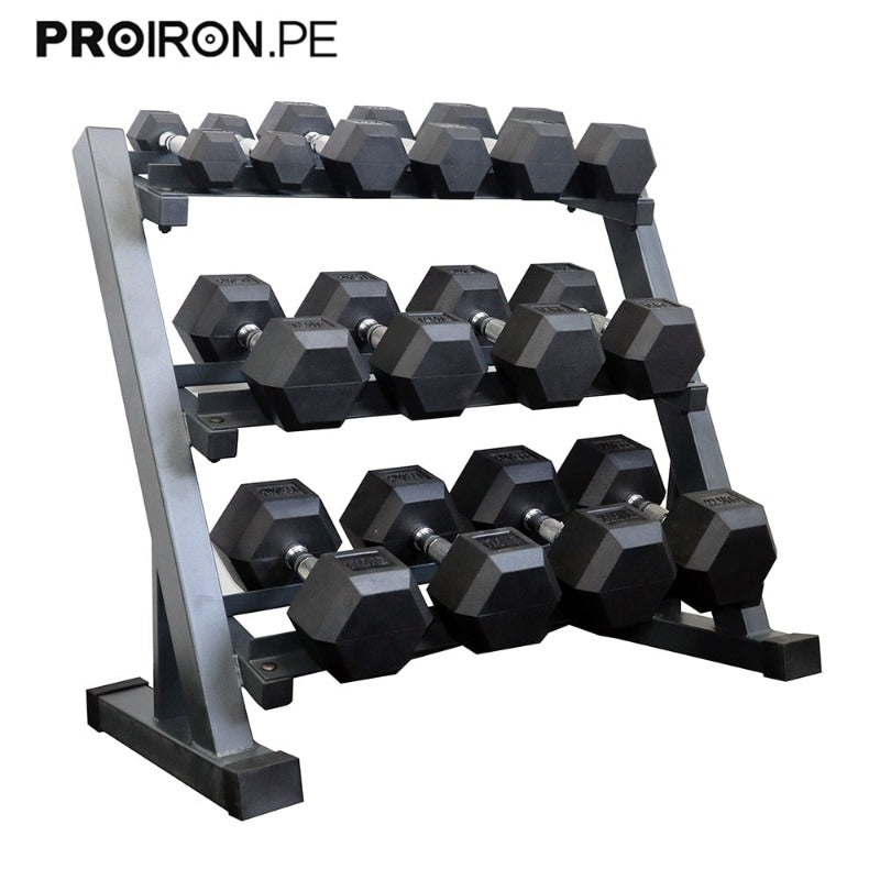 SETS DE HEXAGONALES DE CAUCHO + RACK - PROIRON PERU