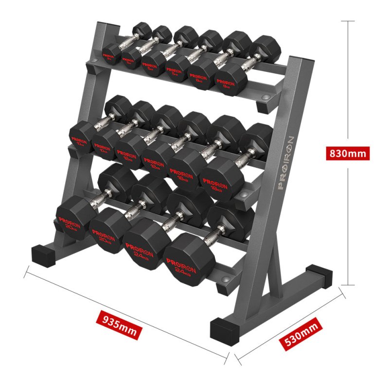 SETS DE DODECAGONALES DE CAUCHO + RACK - PROIRON PERU