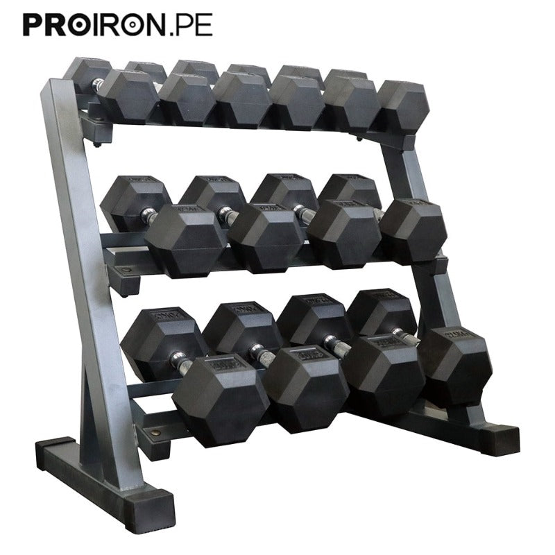 SETS DE HEXAGONALES DE CAUCHO + RACK - PROIRON PERU