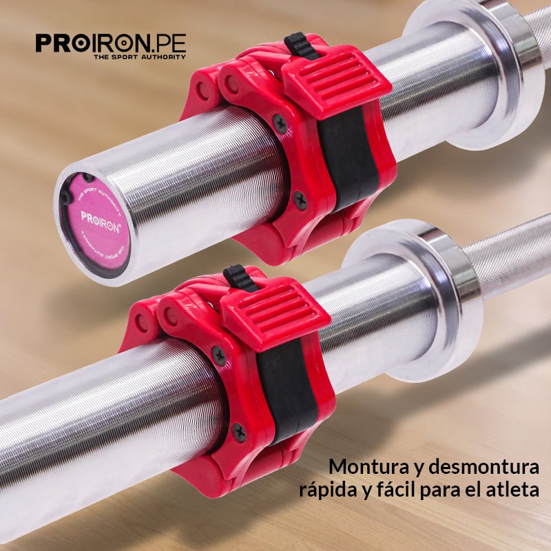PAR DE COLLARINES DE SEGURIDAD PARA BARRA PROIRON - ROJO - PROIRON PERU