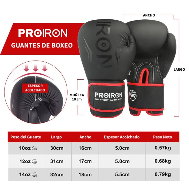 GUANTES DE ENTRENAMIENTO PARA BOXEO, MUAY THAI Y MMA - PROIRON PERU