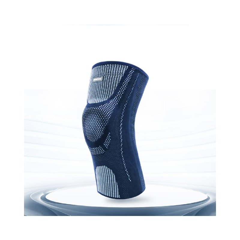 Rodillera de Compresión con Gel y Estabilizadores en forma de U Azul Con Gris - PROIRON PERU