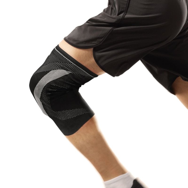 Rodillera de Compresión con Gel y Estabilizadores en forma de V Azul Con Gris Negro con Gris - PROIRON PERU