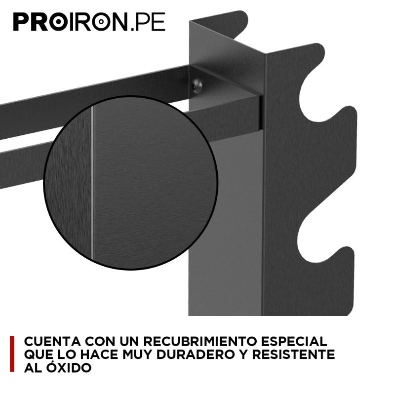 RACK DE ACERO COMPACTO PARA MANCUERNAS Y PESAS RUSAS - PROIRON PERU