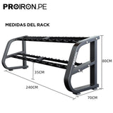RACK DE 10 PARES DE MANCUERNAS DE 2 NIVELES - PROIRON PERU