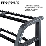 RACK DE 10 PARES DE MANCUERNAS DE 2 NIVELES - PROIRON PERU
