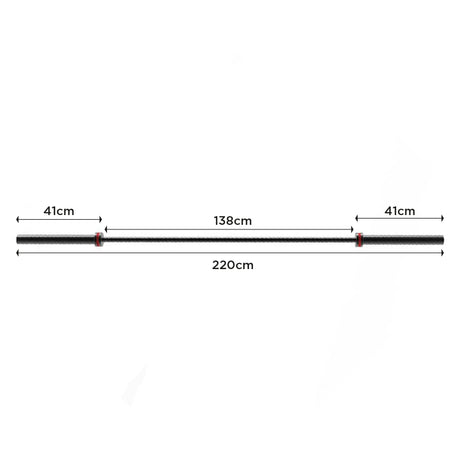 Barra Olímpica PRO Black Edition 450kg - 50mm - 220cm - 8 bujes
