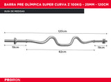 Barra Pre Olímpica Super Curva Z 100kg - 25mm - 120cm