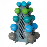 Sets de Mancuernas de Neopreno + RACK de 5 niveles