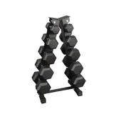 Sets de Mancuernas Hexagonales de Caucho + RACK de 5 Pares