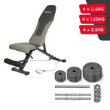Set Home Gym PRO (Banca PRO -I + Juego de Mancuernas de Hierro Fundido Ajustable)