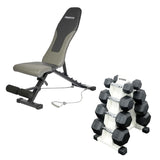 Set Home Gym PRO (Banca PRO-I + Set de Mancuernas Hexagonales de Caucho + Rack)