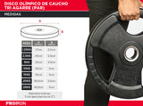 Disco Olímpico de Caucho Tri Agarre (Par)