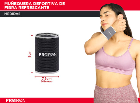 Muñequera Deportiva de Fibra Refrescante