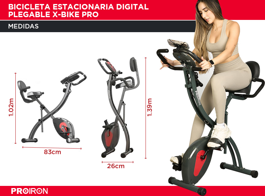 Bicicleta Estacionaria Digital Plegable X-BIKE PRO