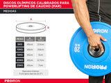 Discos Olímpicos Calibrados para Powerlifting de Caucho (Par) PROIRON Peru