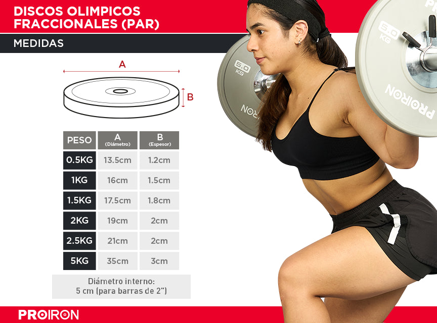 Discos Olimpicos Fraccionales (Par) PROIRON Peru